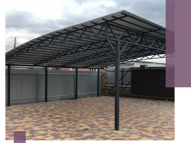 Металлические навесы под ключ в Рязани — изготовление и монтаж