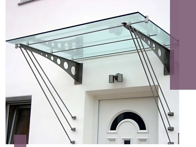 Козырьки над входом под ключ в Рязани — изготовление и монтаж