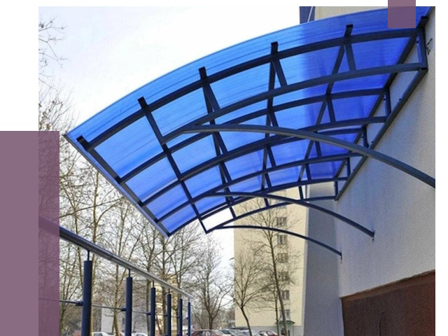 Козырьки из поликарбоната в Рязани от 4313 руб. под ключ | ПРОЛЁТ-Рзн