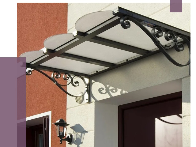 Односкатные козырьки в Рязани от 8420 руб.  | ПРОЛЁТ-Рзн