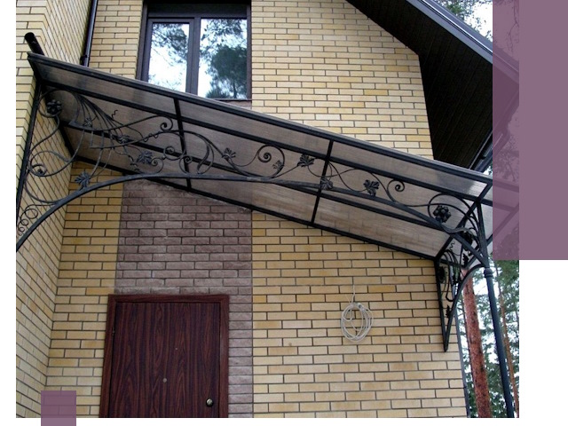 Односкатные козырьки из металла под ключ в Рязани