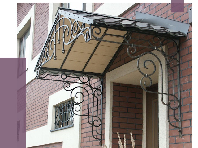 Двускатные козырьки в Рязани под ключ от 12835 руб.