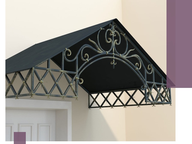 Двускатные металлические козырьки под ключ в Рязани