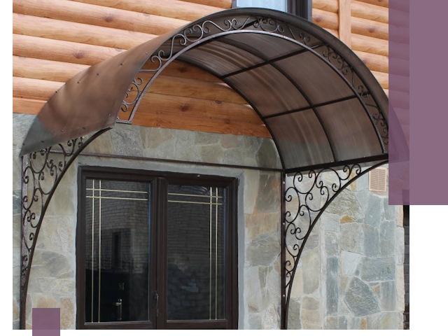 Арочные козырьки под ключ в Рязани: изготовление и монтаж